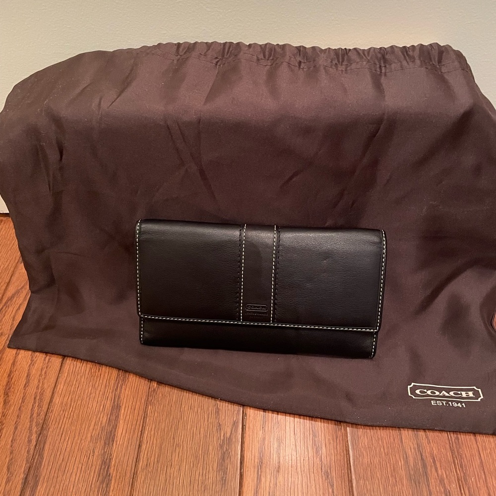 Coach full-size check book wallet (leather)
